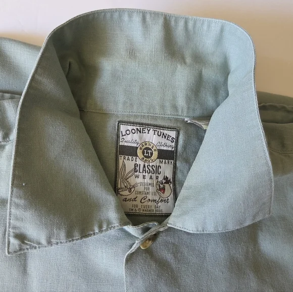 Men's Light Blue Short Sleeve Looney Tunes Shirt - Picture 8 of 9